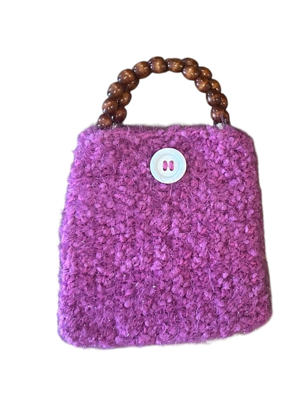 Y2K Fuzzy Purple Handbag Small Tote NWOT